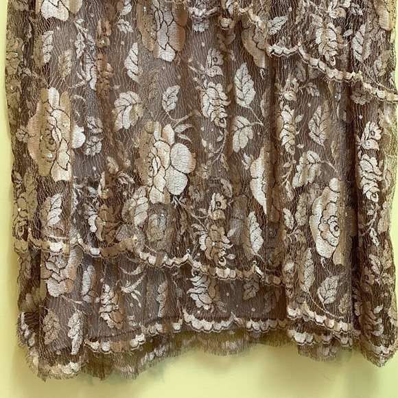 Rina DiMontella | Vintage Sequin French Lace 1920s Style Lace Tiered Dress 14 - Picture 10 of 17